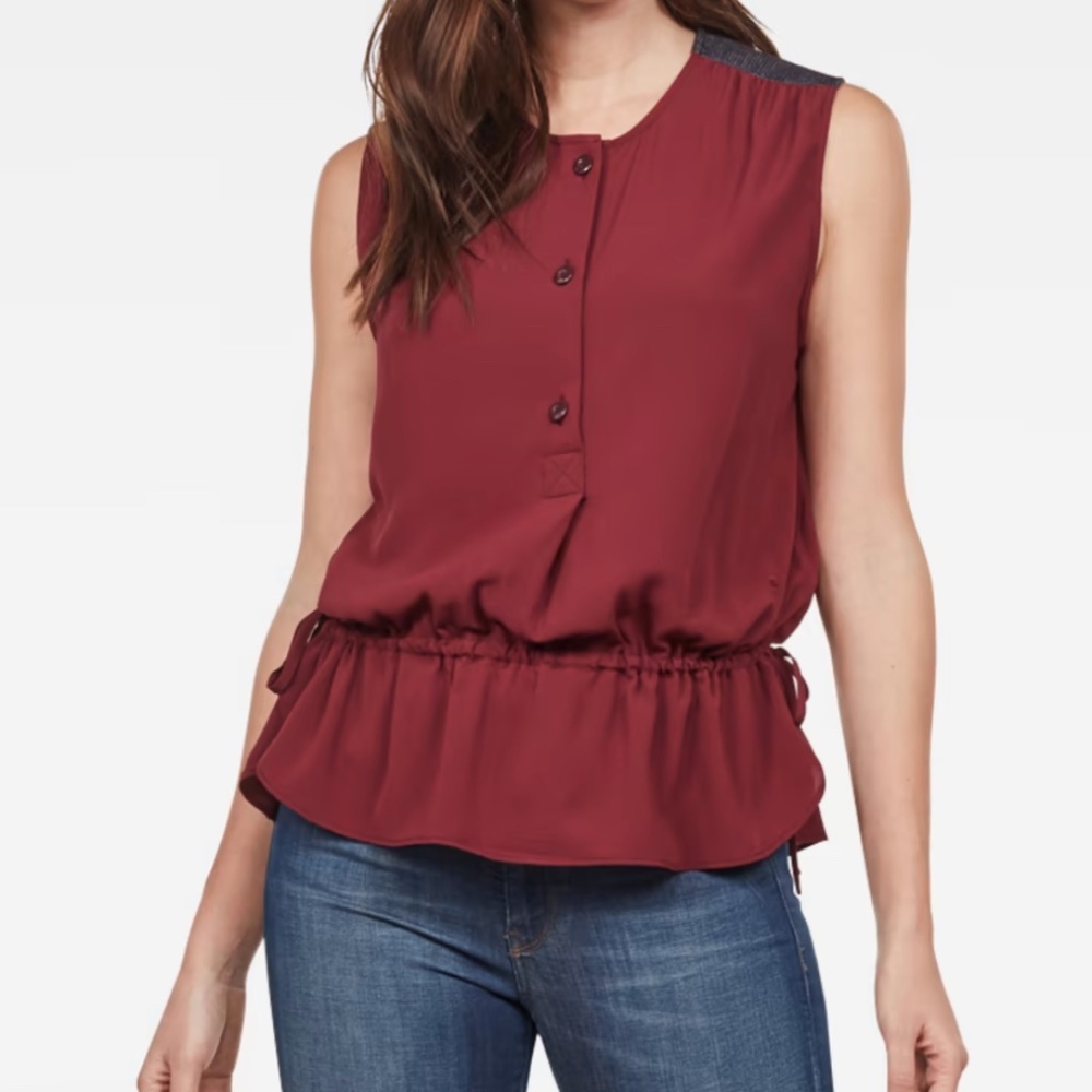 G-STAR RAW CRUSADER SLEEVELESS BLOUSE RED - S
